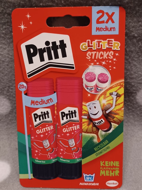 Pritt Glitter Sticks – 2er-Set Klebestifte mit Glitzer in Pink