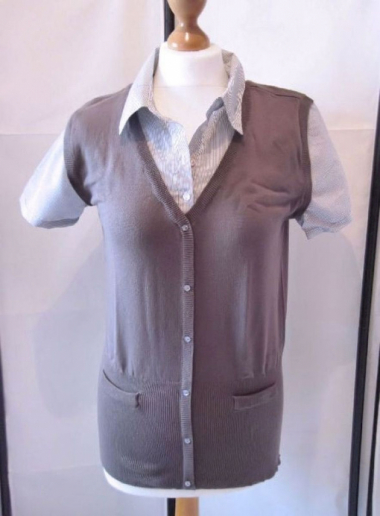 FLASHLIGHTS Bluse & Strickweste Damen 2 in 1 Look FLASHLIGHTS Bluse & Strickweste Damen 2 in 1 Look