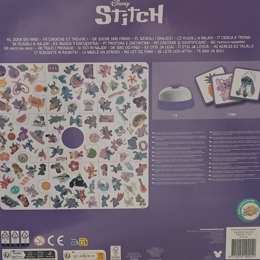 Disney Stitch Search & Find Suchspiel Kinderspiel mit Glocke