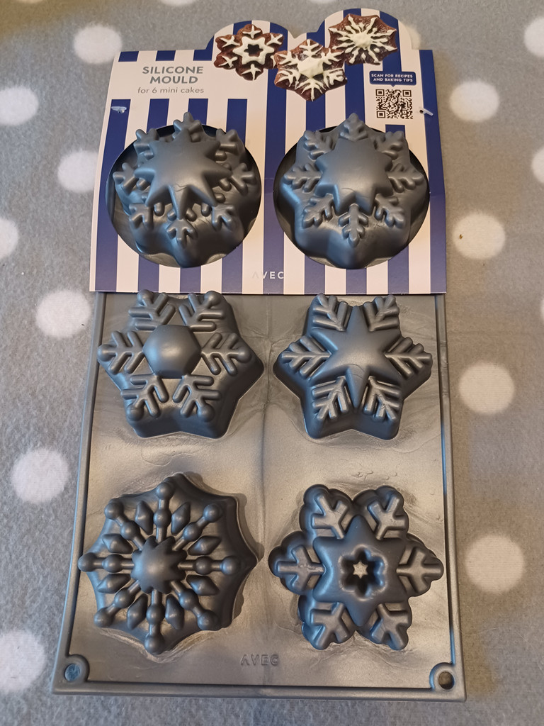 Silikonform Schneeflocken für 6 Mini-Kuchen