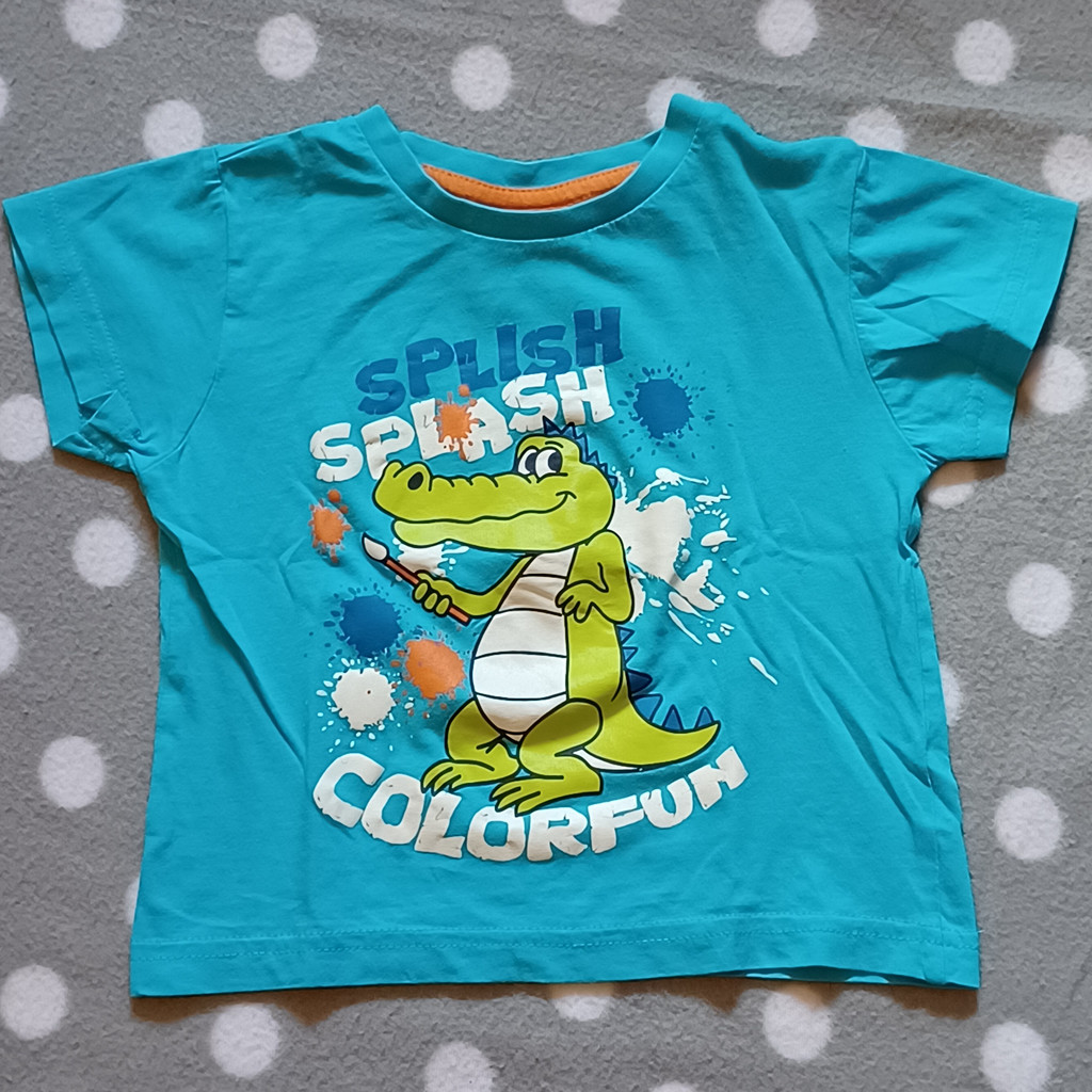 Topomini T-Shirt Baby Junge Größe 86 Blau Krokodil Motiv