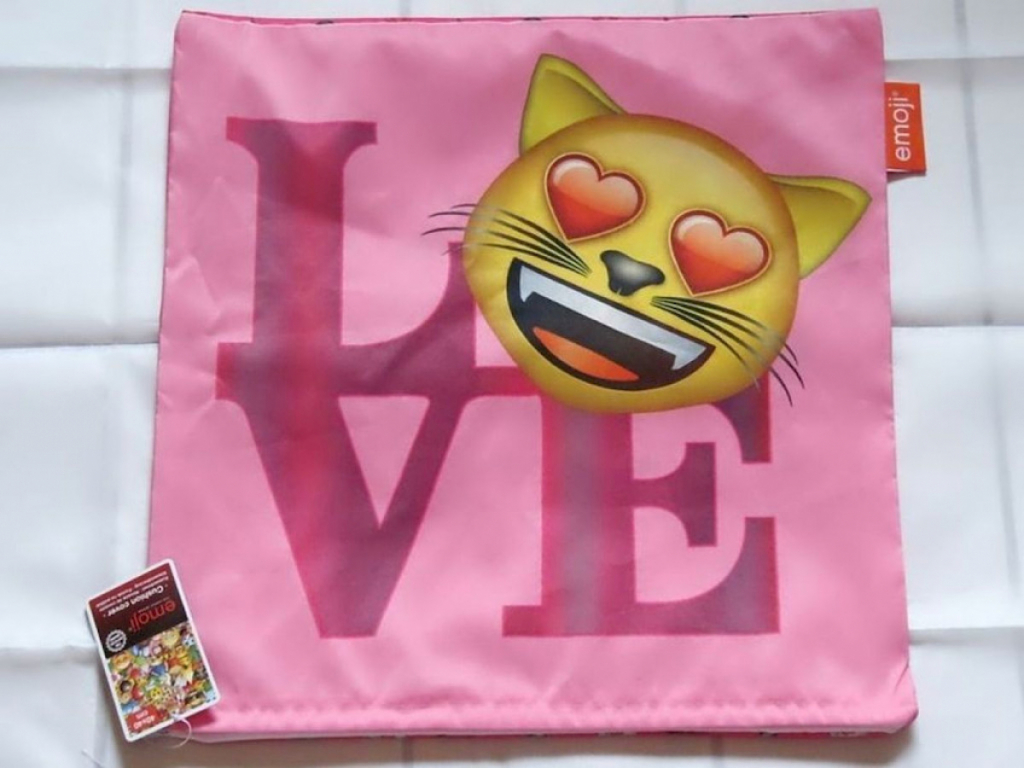 Kissenhülle Kissenbezug Kissenüberzug Emoji 40x40cm Rosa Love #12589