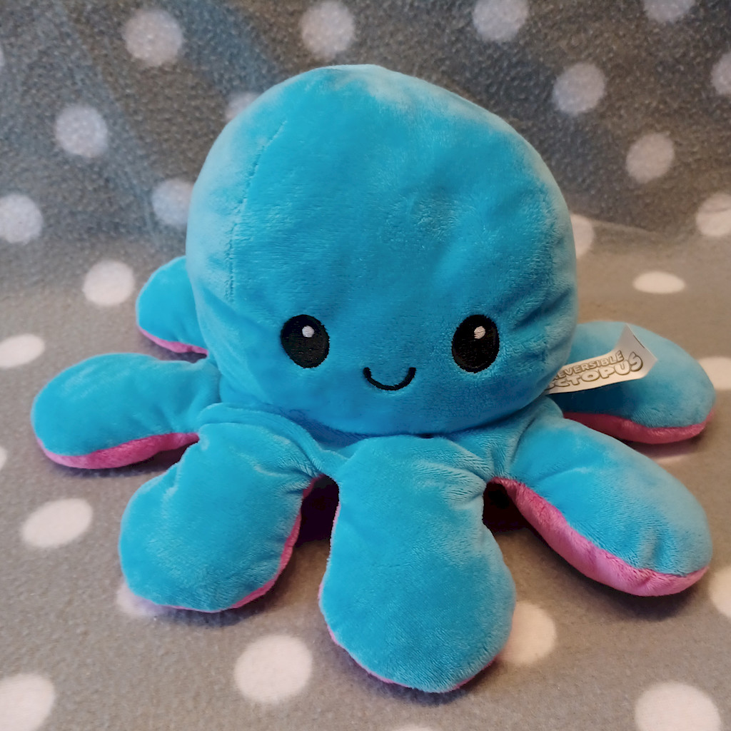 Reversible Octopus Plüschtier Stimmungs-Oktopus Blau Pink