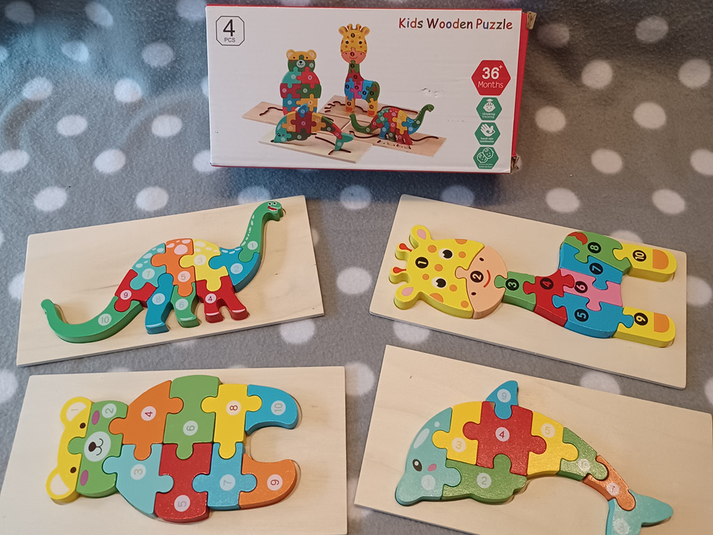 4 Holz-Tierpuzzle für Kinder ab 3 Jahren 4 Holz-Tierpuzzle für Kinder ab 3 Jahren