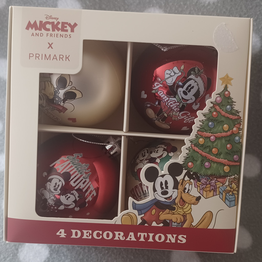 Disney Minnie Maus Weihnachtsbaumkugel – 4er-Set mit Minnie und Micky