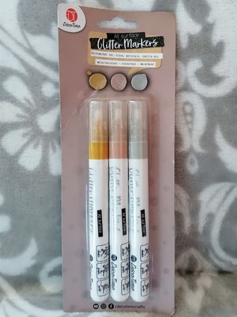 3x Glitter Farbmarker für alle Untergründe verschiedene Farben Wasserbasis 3x Glitter Farbmarker für alle Untergründe verschiedene Farben Wasserbasis