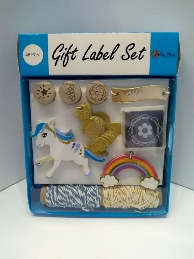 46 tlg. Bastelset Etiketten für Geschenke Einhorn 46 tlg. Bastelset Etiketten für Geschenke Einhorn