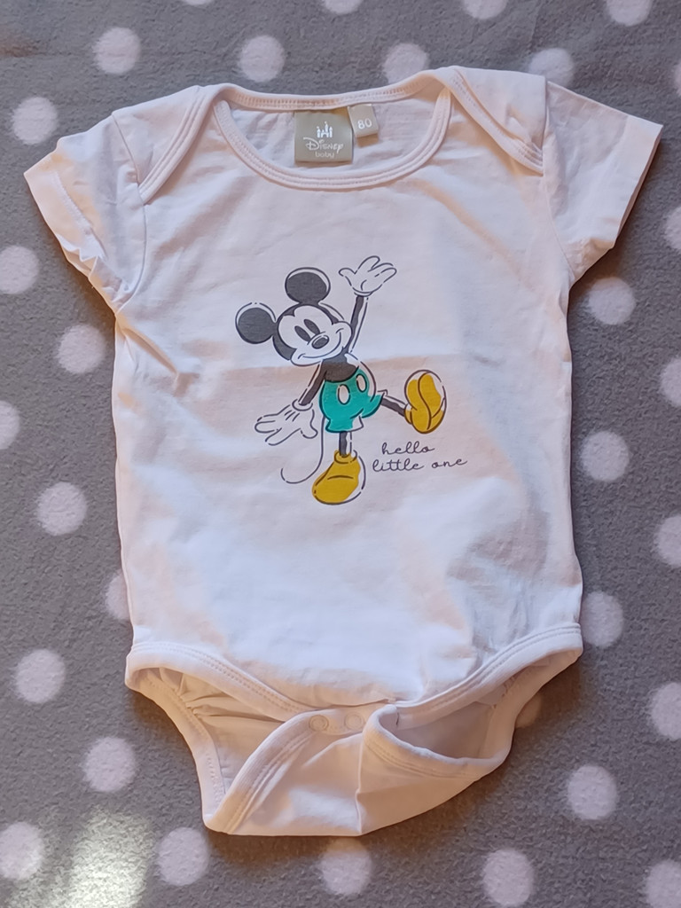 Disney Baby Mickey Mouse Kurzarmbody weiß Gr. 80