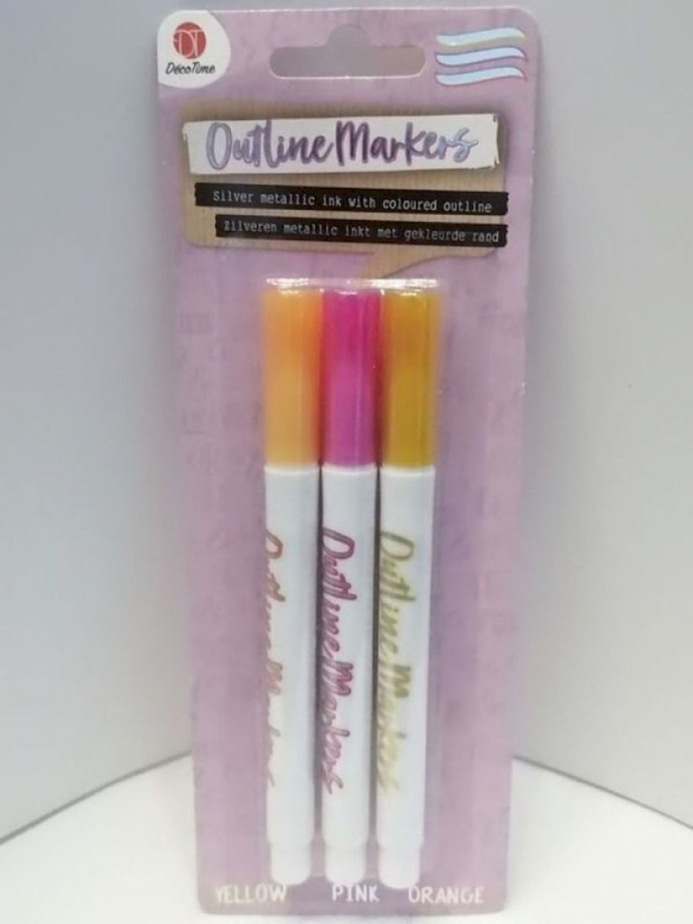 Outline Markers 3 metallische Marker mit farbigen Rand Outline Markers 3 metallische Marker mit farbigen Rand