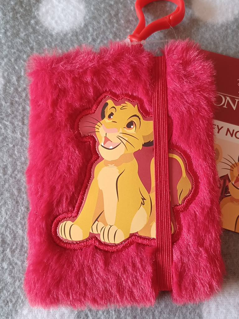 Disney König der Löwen Simba Mini-Notizbuch Plüsch Rot mit Karabiner 8x11cm