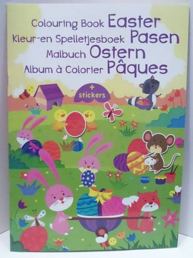 Malbuch Spielbuch Rätselbuch mit Stickerbogen Ostern #12360