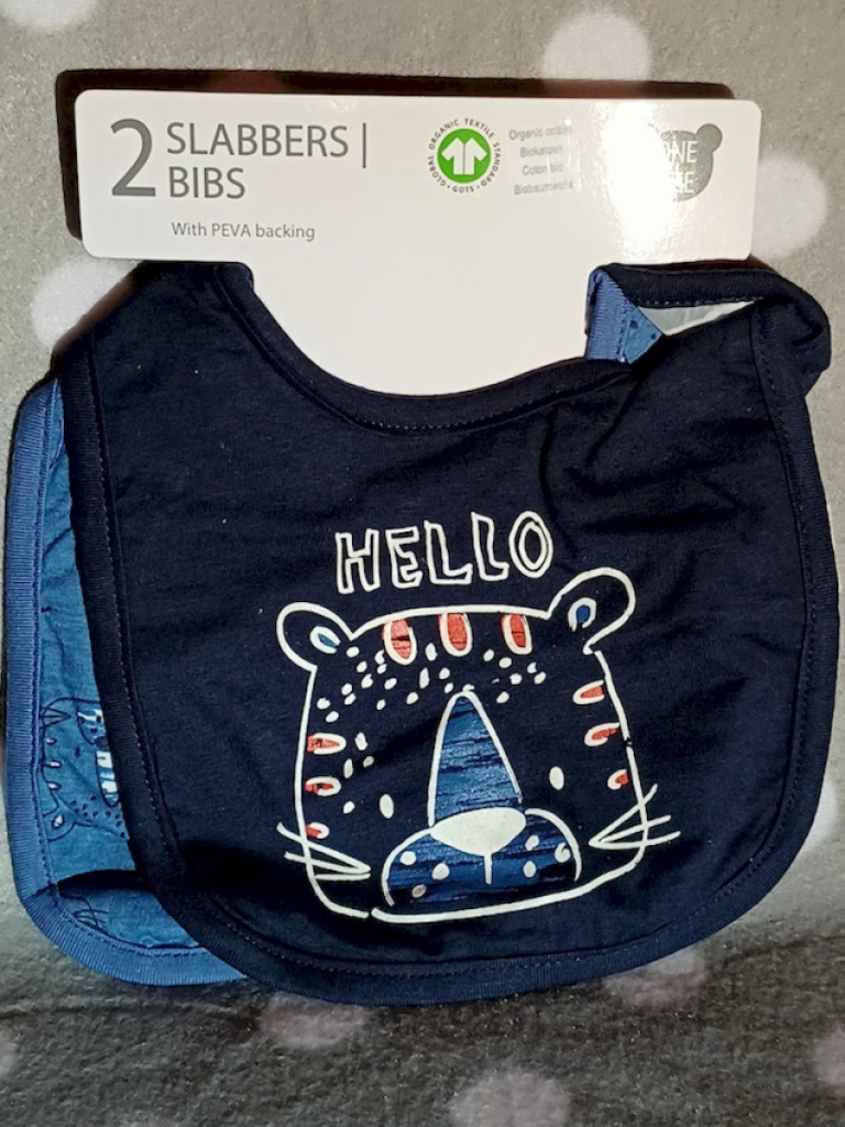 2x Baby Lätzchen Tiger Blau 100% Baumwolle  2x Baby Lätzchen Tiger Blau 100% Baumwolle