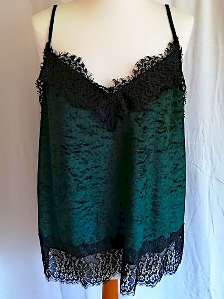 H&M Damen Spaghetti Top Shirt Größe L Grün H&M Damen Spaghetti Top Shirt Größe L Grün