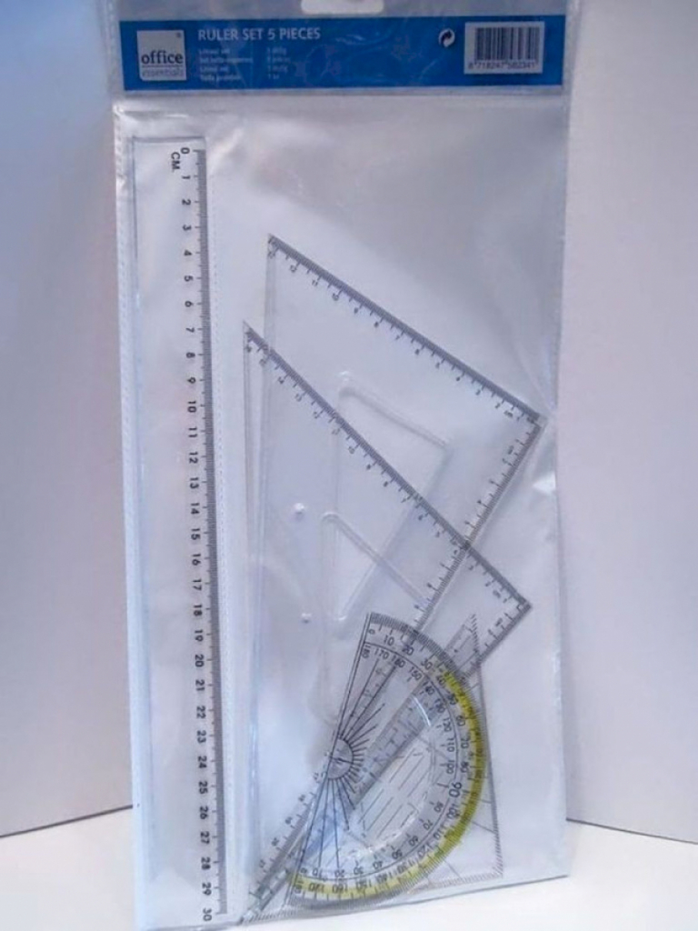 5 teiliges Linealset Lineal Geodreieck Winkelmesser u.a. 5 teiliges Linealset Lineal Geodreieck Winkelmesser u.a.