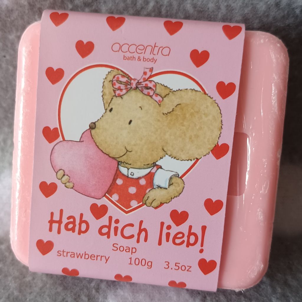 Accentra Erdbeer Seife 100g Hab dich lieb Geschenkseife Herzmotiv