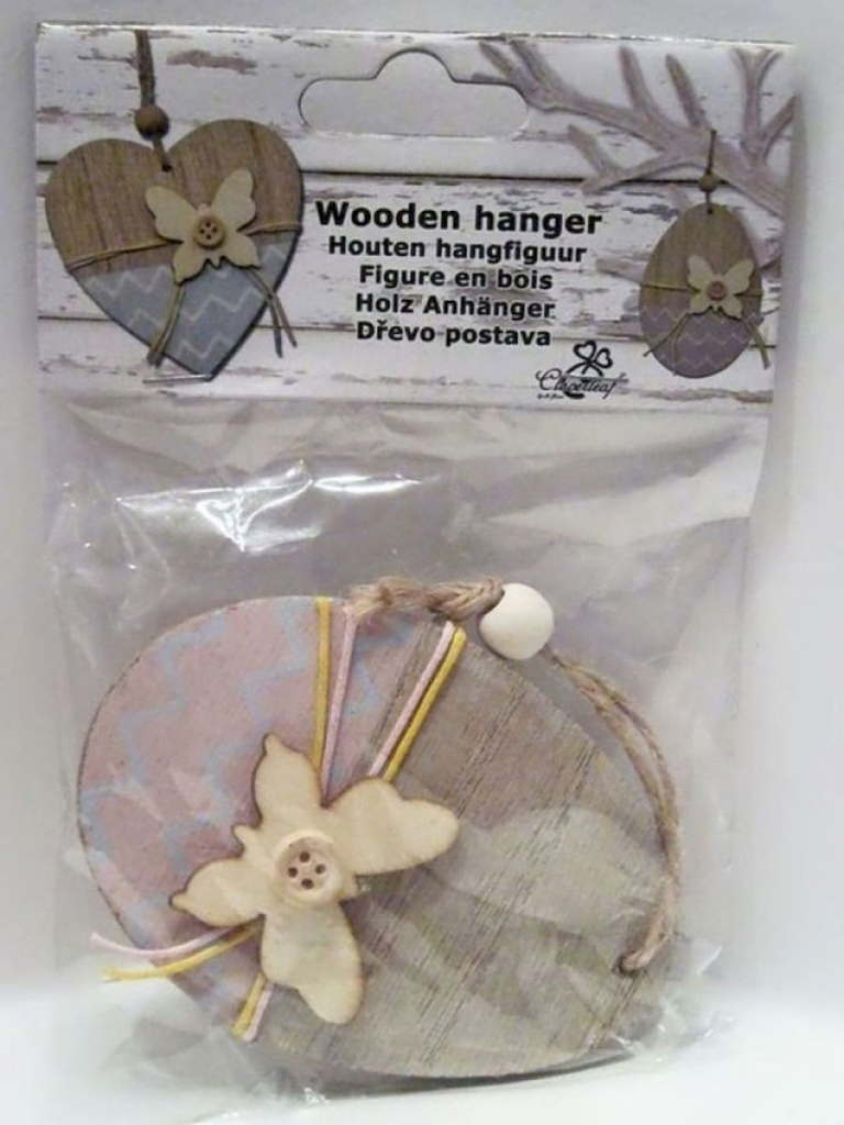Ostern Holzanhänger Osterei mit Schmetterling Rosa Ostern Holzanhänger Osterei mit Schmetterling Rosa