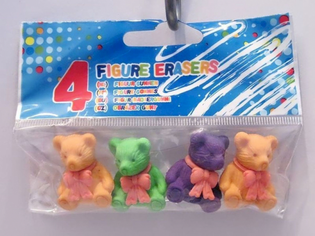Radiergummi 4 Figuren Teddybären #14473