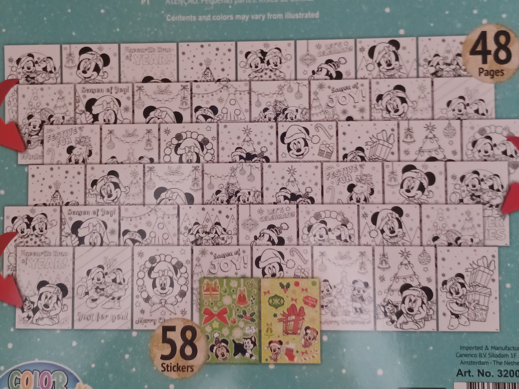 Malbuch Ausmalbuch Malheft mit Stickerbogen Weihnachten Micky & Minnie Maus #15319