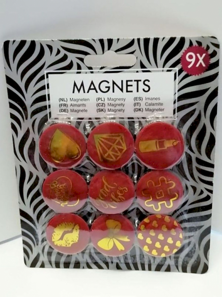 9x Magnete für Pinnwand bzw Taktiktafel 3cm Dunkelrot #14448