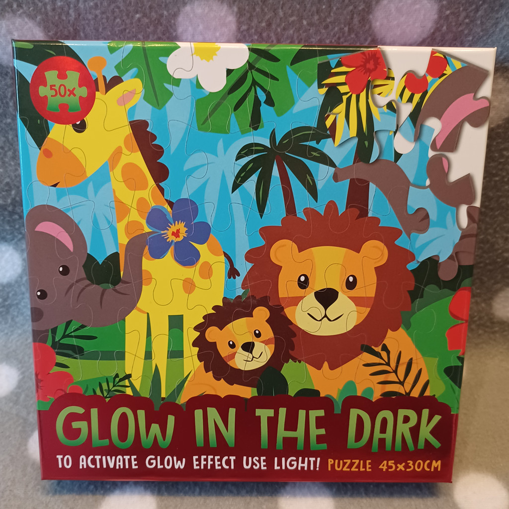 Kinder-Puzzle Glow in the Dark 50 Teile Dschungeltiere 45x30cm