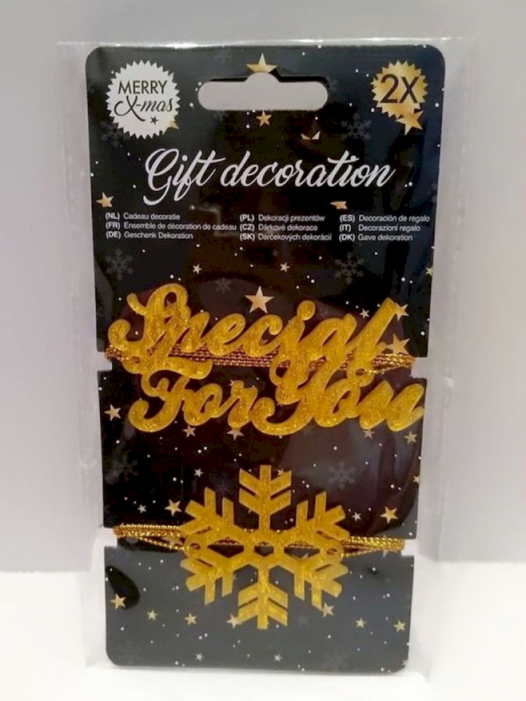 Weihnachten Geschenke Dekoration 2x Goldfarben #13728