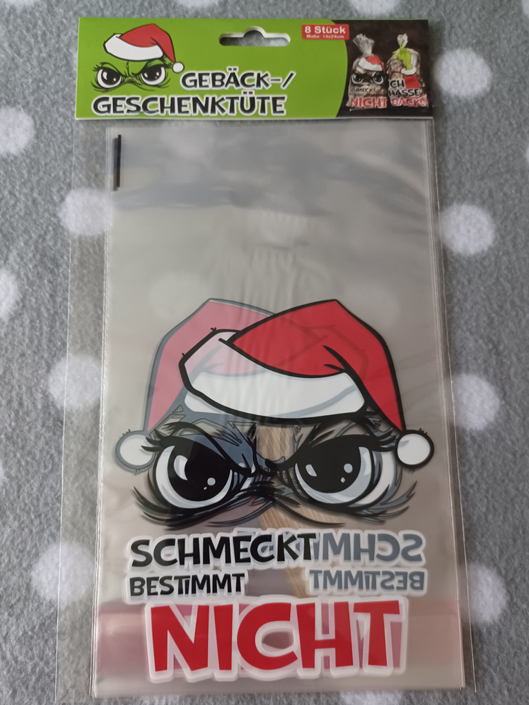 8 Stück Plätzchen Tüten Weihnachten 14cm x 24cm - Grinch