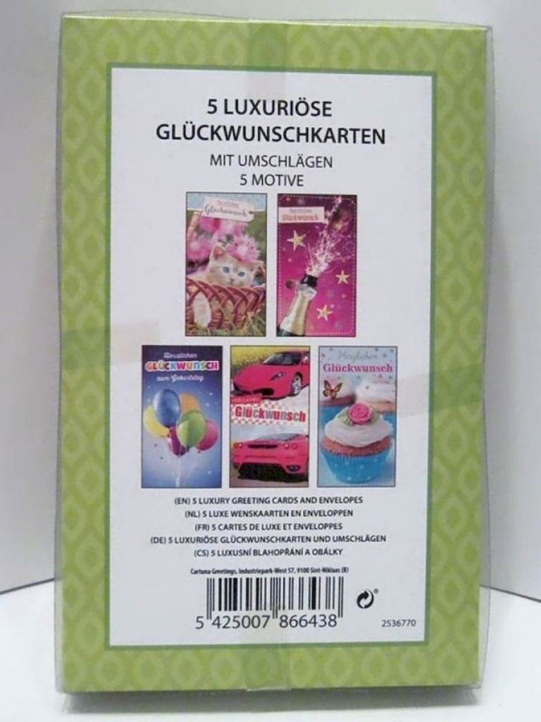 5 luxuriöse Glückwunschkarten Geburtstag mit Umschläge 5 luxuriöse Glückwunschkarten Geburtstag mit Umschläge