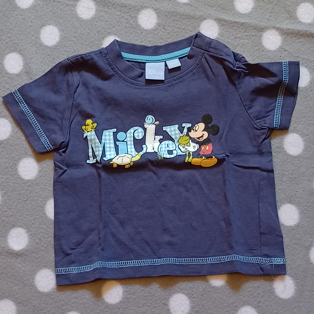 Disney Baby T-Shirt Micky Maus blau Gr. 62/68 Baumwolle kurzarm