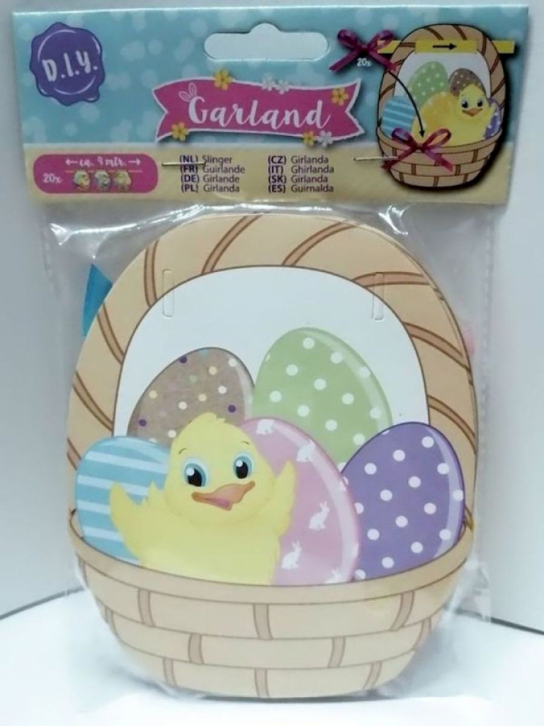 Ostern Deko-Set Girlande zum selber machen 20x Küken im Korb 4m Schnur Ostern Deko-Set Girlande zum selber machen 20x Küken im Korb 4m Schnur