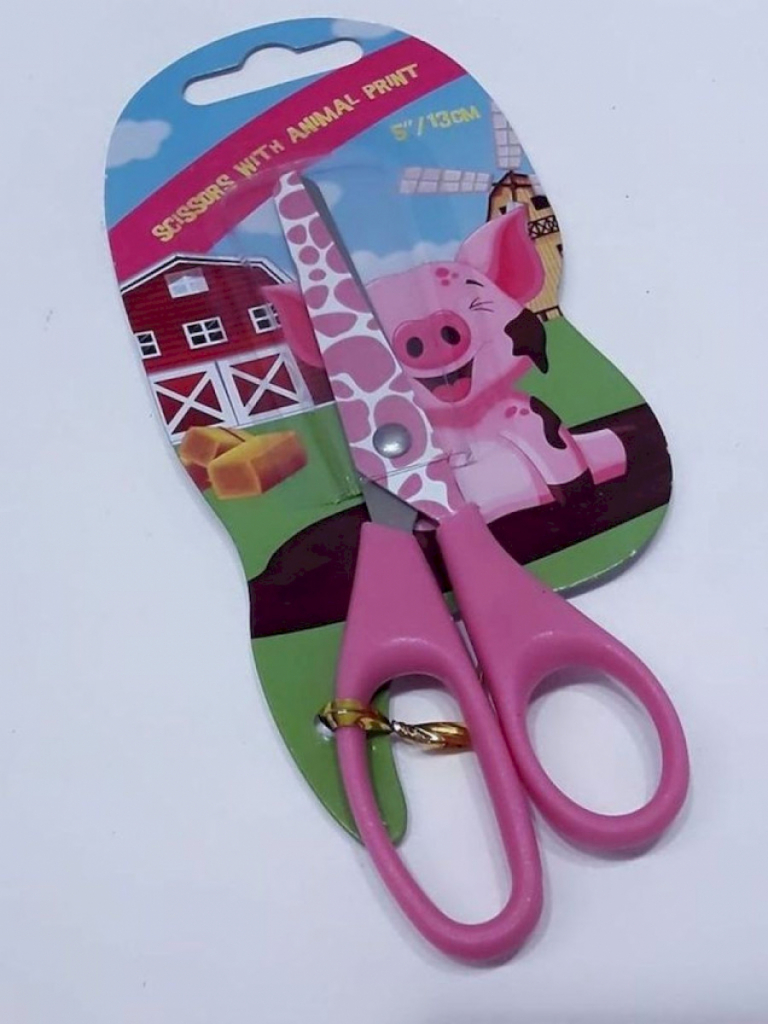 Schere Kinderschere Bastelschere Schweinchen Griff - Rosa Schere Kinderschere Bastelschere Schweinchen Griff - Rosa
