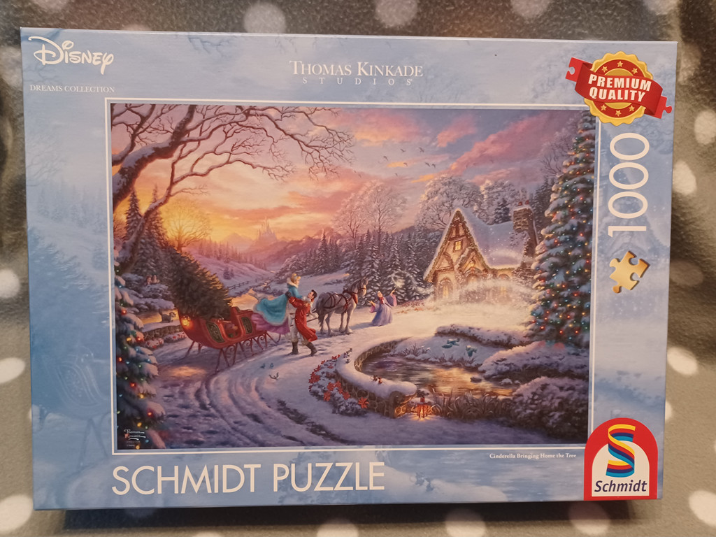 Schmidt Puzzle Disney Thomas Kinkade Cinderella Winter Weihnachten 1000 Teile