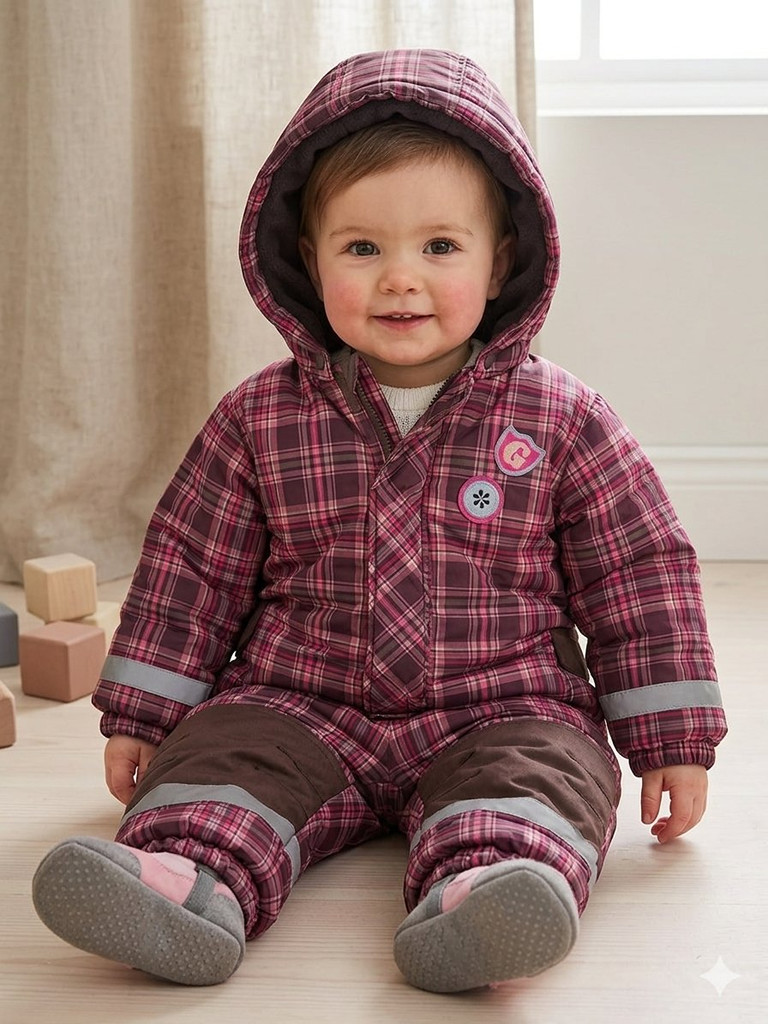 Schneeanzug Mädchen Gr. 68 Braun Lila Topolino Winteranzug Baby Overall