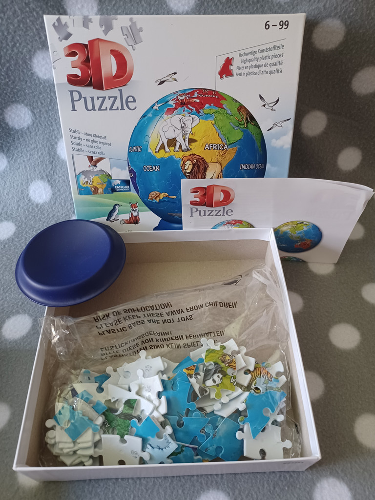 Ravensburger 3D Puzzle Globus Tiere mit 72 Teilen