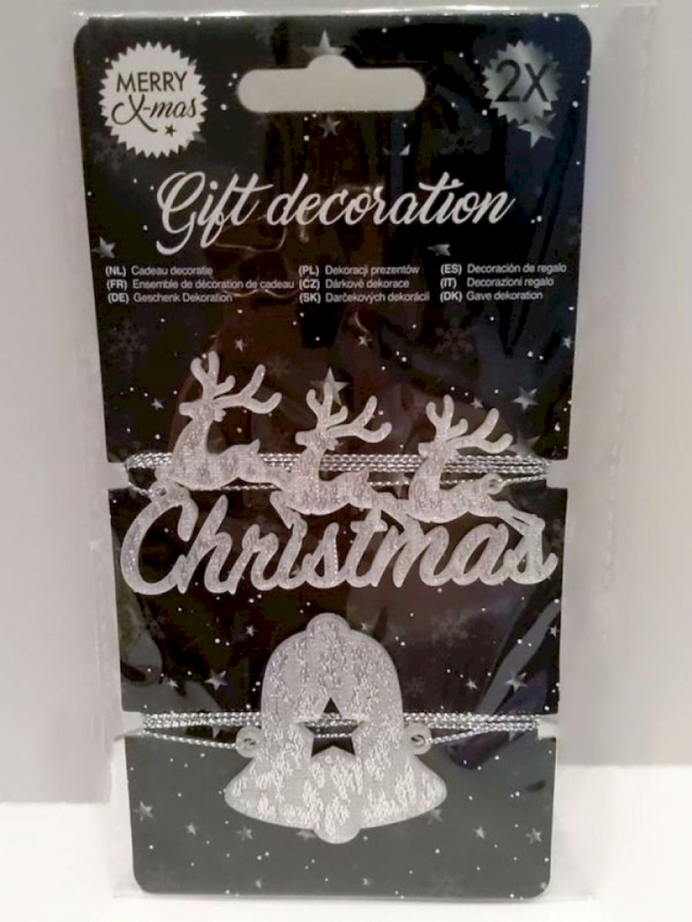 Weihnachten Geschenke Dekoration 2x Silberfarben Weihnachten Geschenke Dekoration 2x Silberfarben