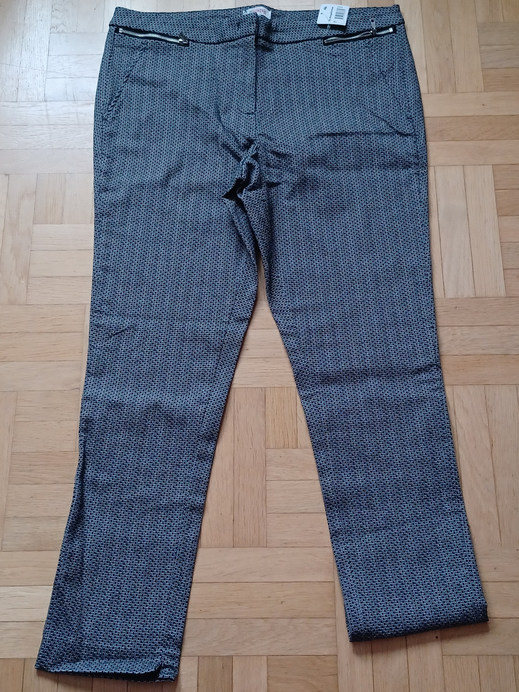 Damenhose Bengalin Stretch-Hose in Grau/Schwarz - Größe 46 Damenhose Bengalin Stretch-Hose in Grau/Schwarz - Größe 46