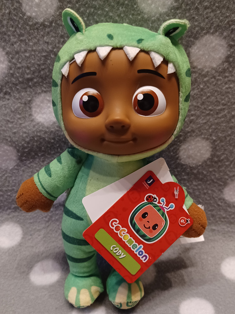 CoComelon Plüschfigur Cody im Dino-Kostüm – 19 cm