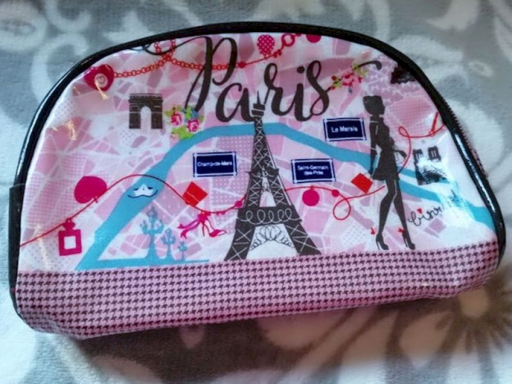 Kosmetiktasche Rosa Paris - Motiv mit Reißverschluss #16278