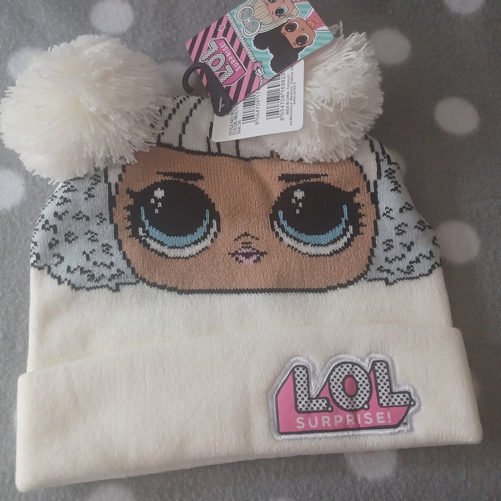 Weiß L.O.L. Surprise! Bommelmütze für Kinder – warm, verspielt und stylisch