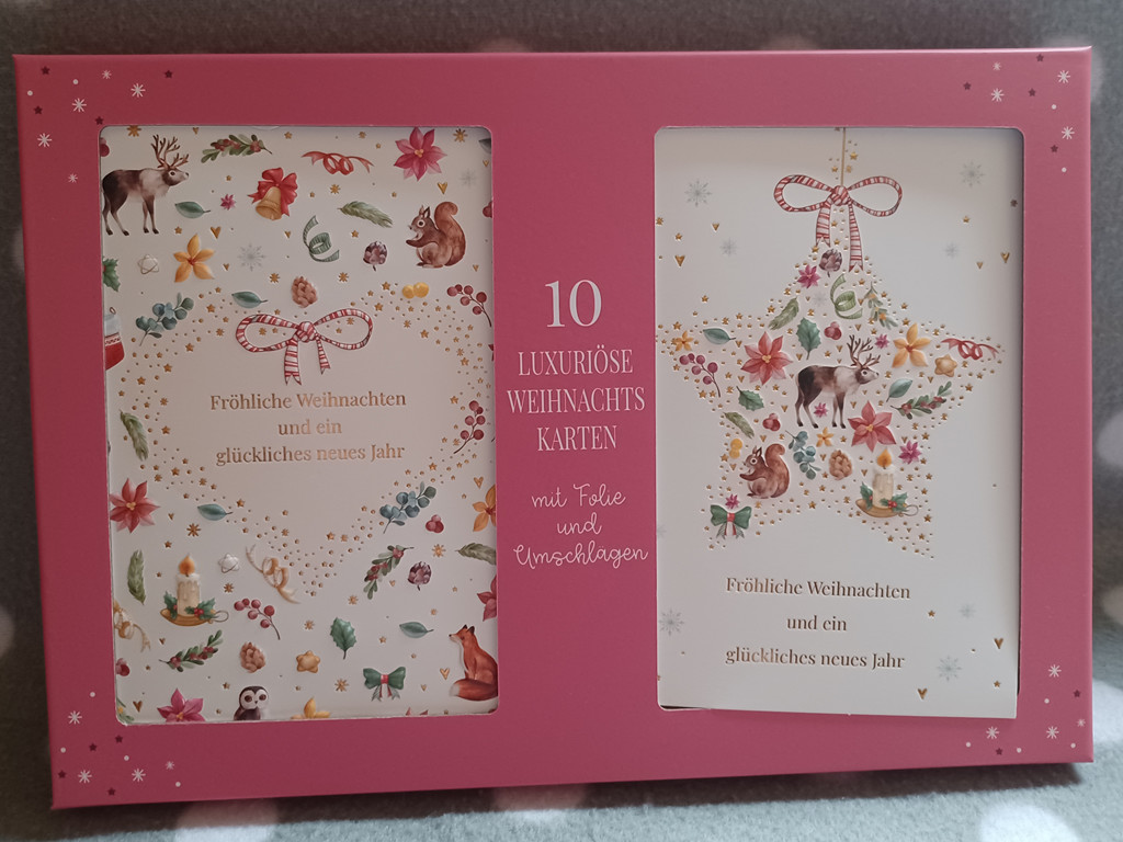 10 Weihnachtskarten 2 verschiedene Motive mit Kuvert & Folienprägung 10 Weihnachtskarten 2 verschiedene Motive mit Kuvert & Folienprägung