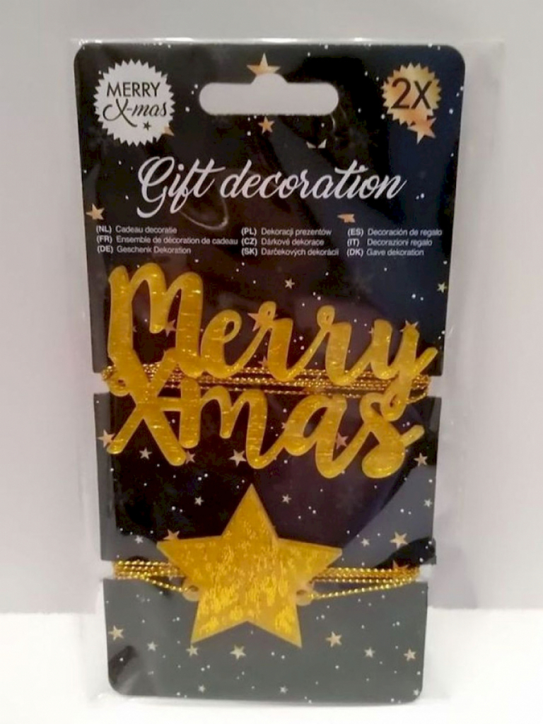 Weihnachten Geschenke Dekoration 2x Goldfarben Weihnachten Geschenke Dekoration 2x Goldfarben