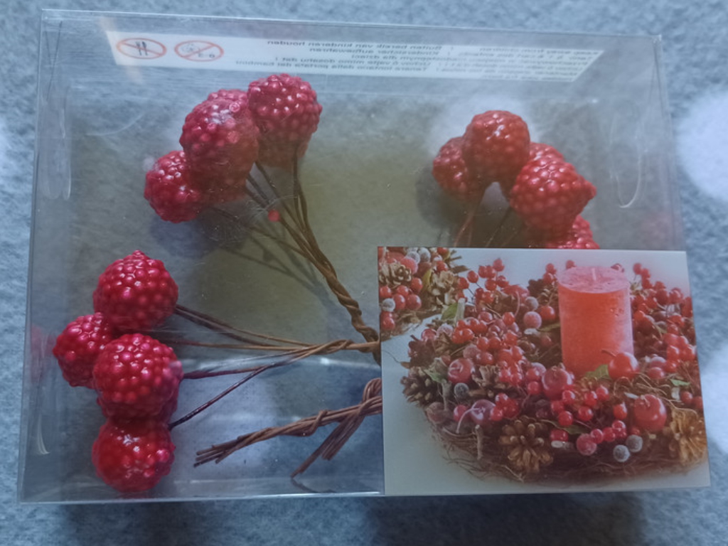 Weihnachten Kranz - Deko Mix Kunst Beeren Rot #17265