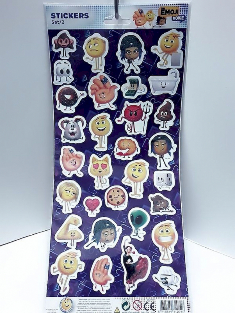 Emoji 2x Sticker Bögen Aufkleber Emoji-Movie  Emoji 2x Sticker Bögen Aufkleber Emoji-Movie