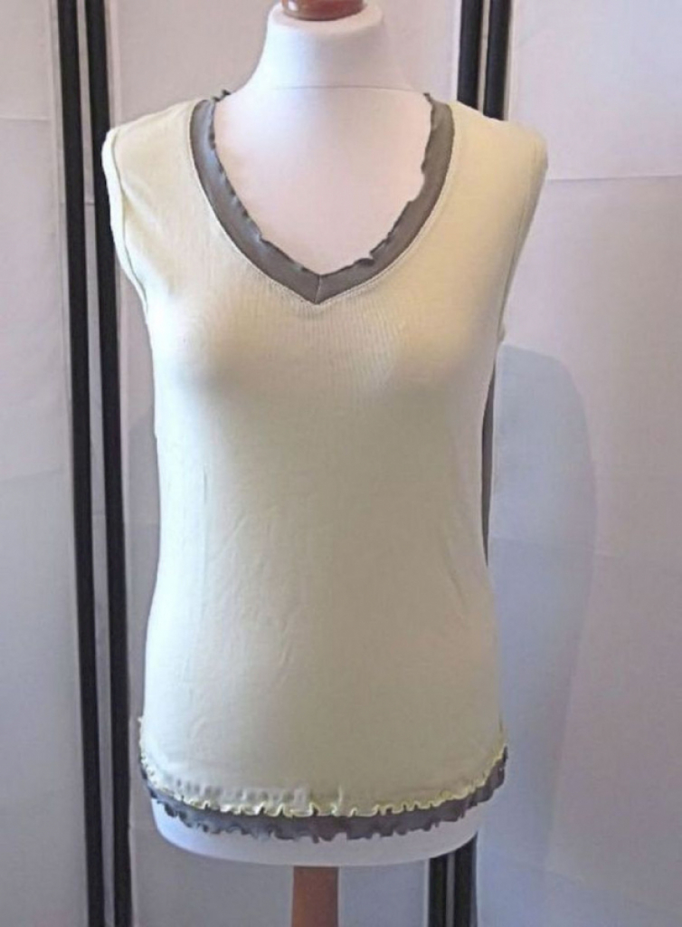 CHILLYTIME Top Damen Sommer gelb grau Größe 44/46 CHILLYTIME Top Damen Sommer gelb grau Größe 44/46