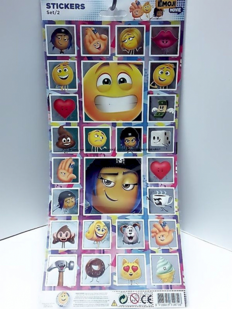 Emoji 2x Sticker Bögen Aufkleber Emoji-Movie #16069