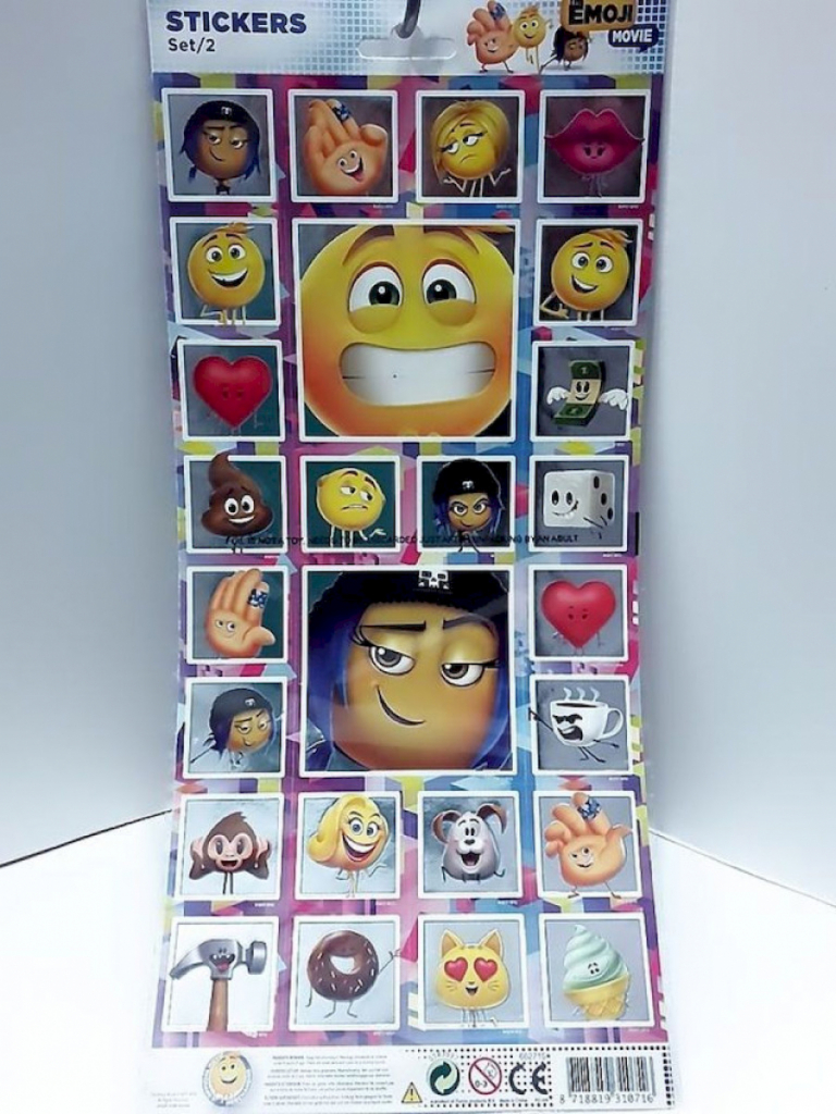 Emoji 2x Sticker Bögen Aufkleber Emoji-Movie  Emoji 2x Sticker Bögen Aufkleber Emoji-Movie