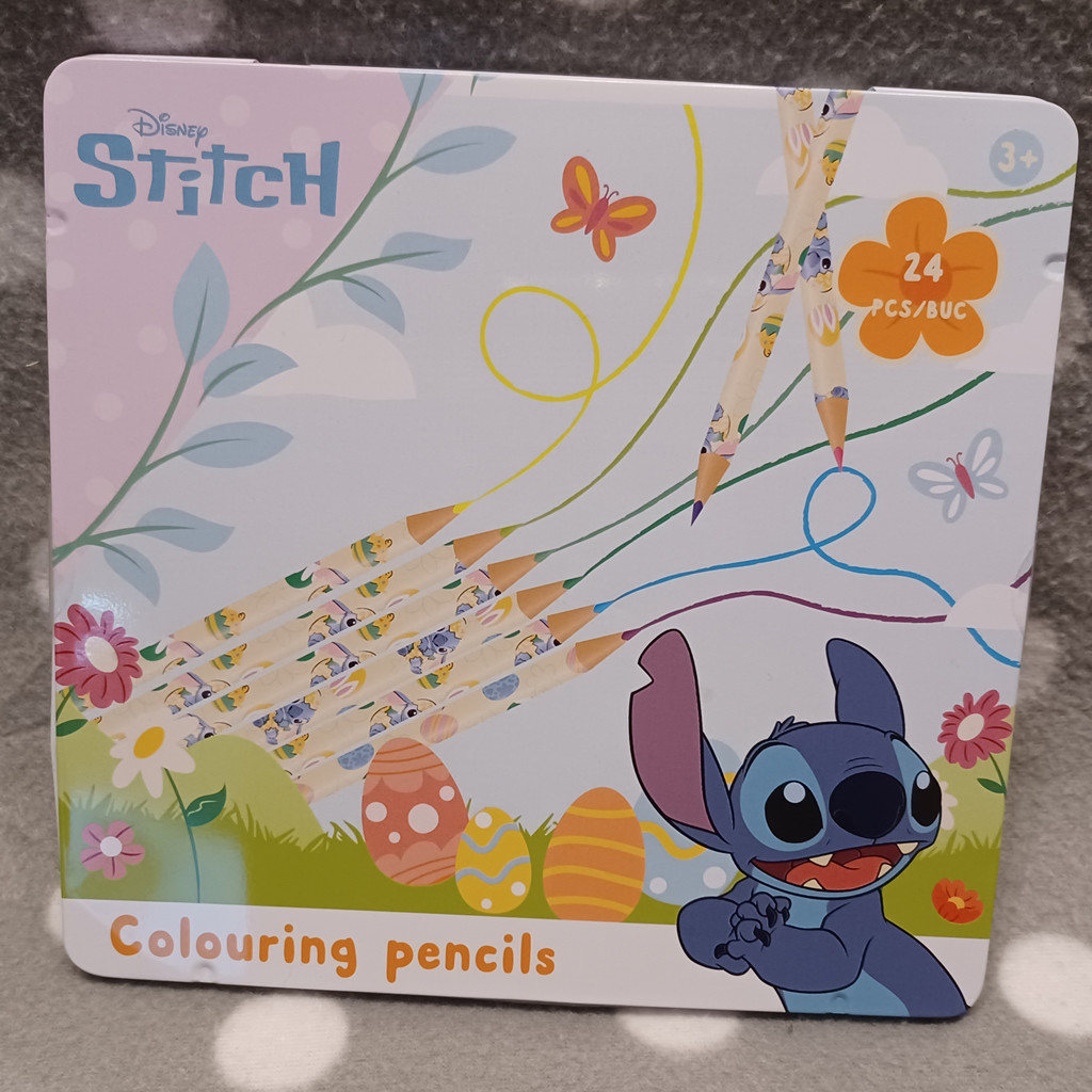 Disney Stitch Buntstifte-Set - 24-teilig im Metalletui für kleine Künstler