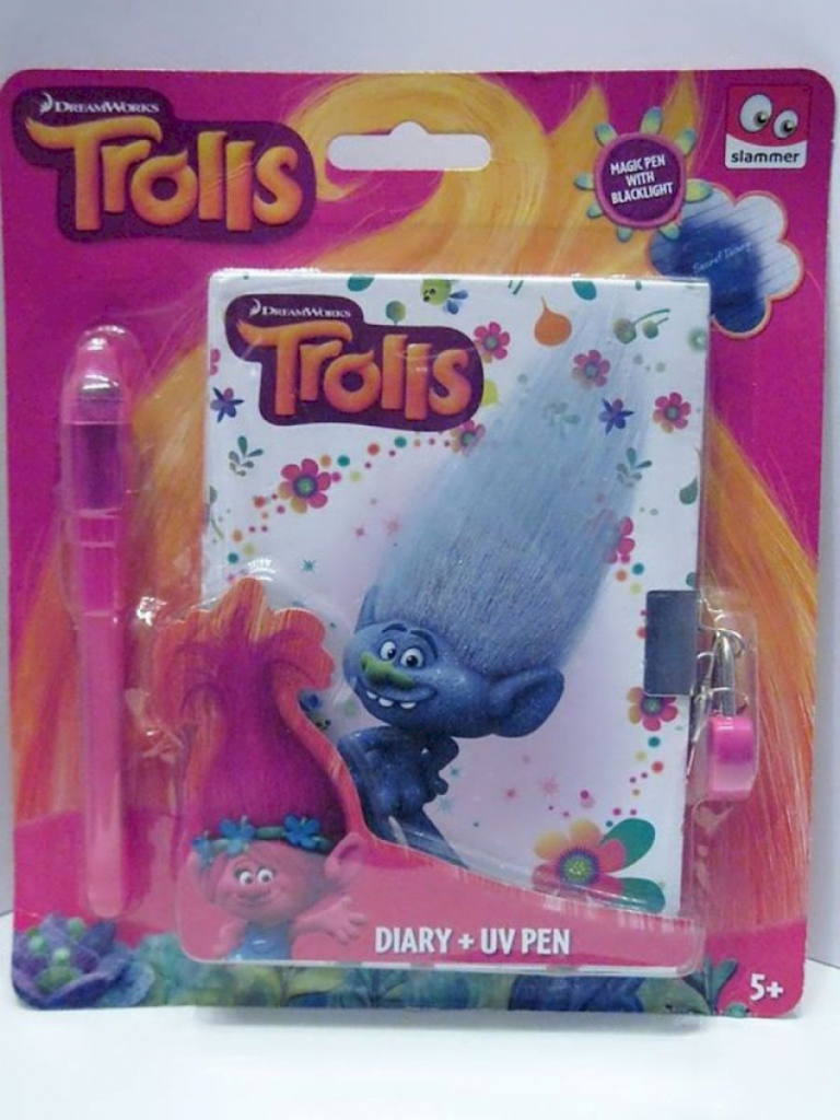 Buch: DreamWorks Trolls Tagebuch zum verschließen mit UV Stift Buch: DreamWorks Trolls Tagebuch zum verschließen mit UV Stift