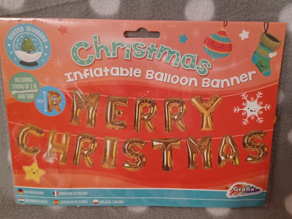 Weihnachten Luftballon Girlande inkl. 2m Schnur + Pusterohr Gold Weihnachten Luftballon Girlande inkl. 2m Schnur + Pusterohr Gold