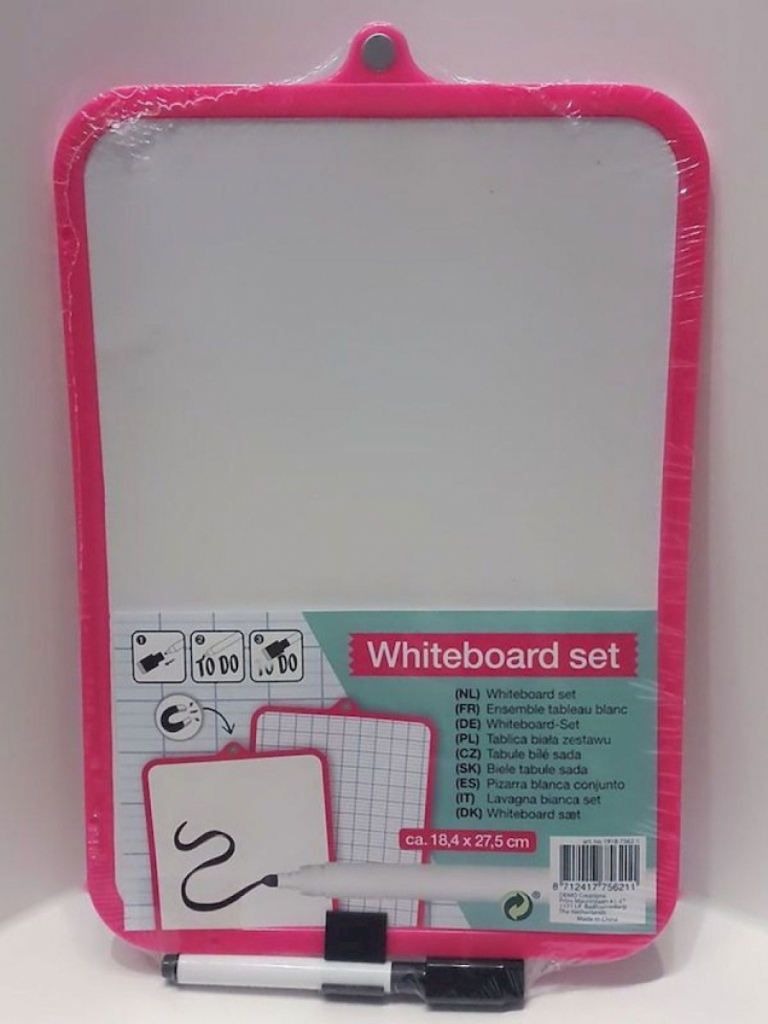 Whiteboard Set mit Stift und Schwamm 18x27cm #15433