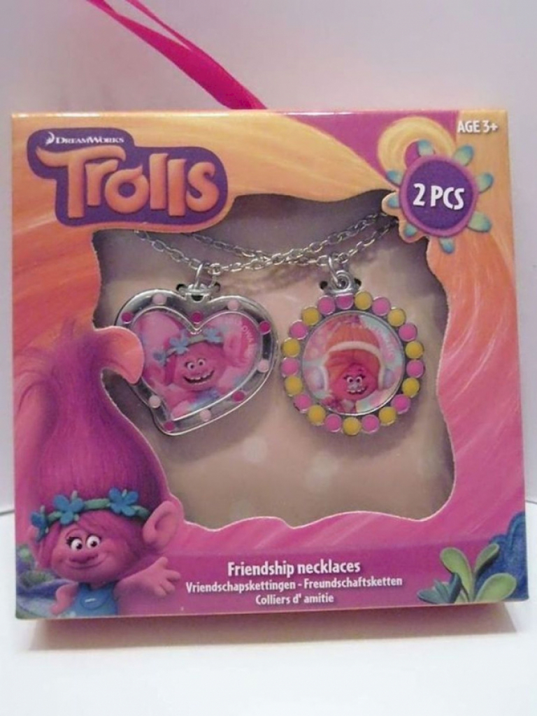 DreamWorks Freundschaftsketten 1x Herzanhäger 1x runder Anhänger Trolls DreamWorks Freundschaftsketten 1x Herzanhäger 1x runder Anhänger Trolls